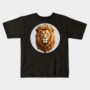 Regal Lion with Crown no.5 Kids T-Shirt